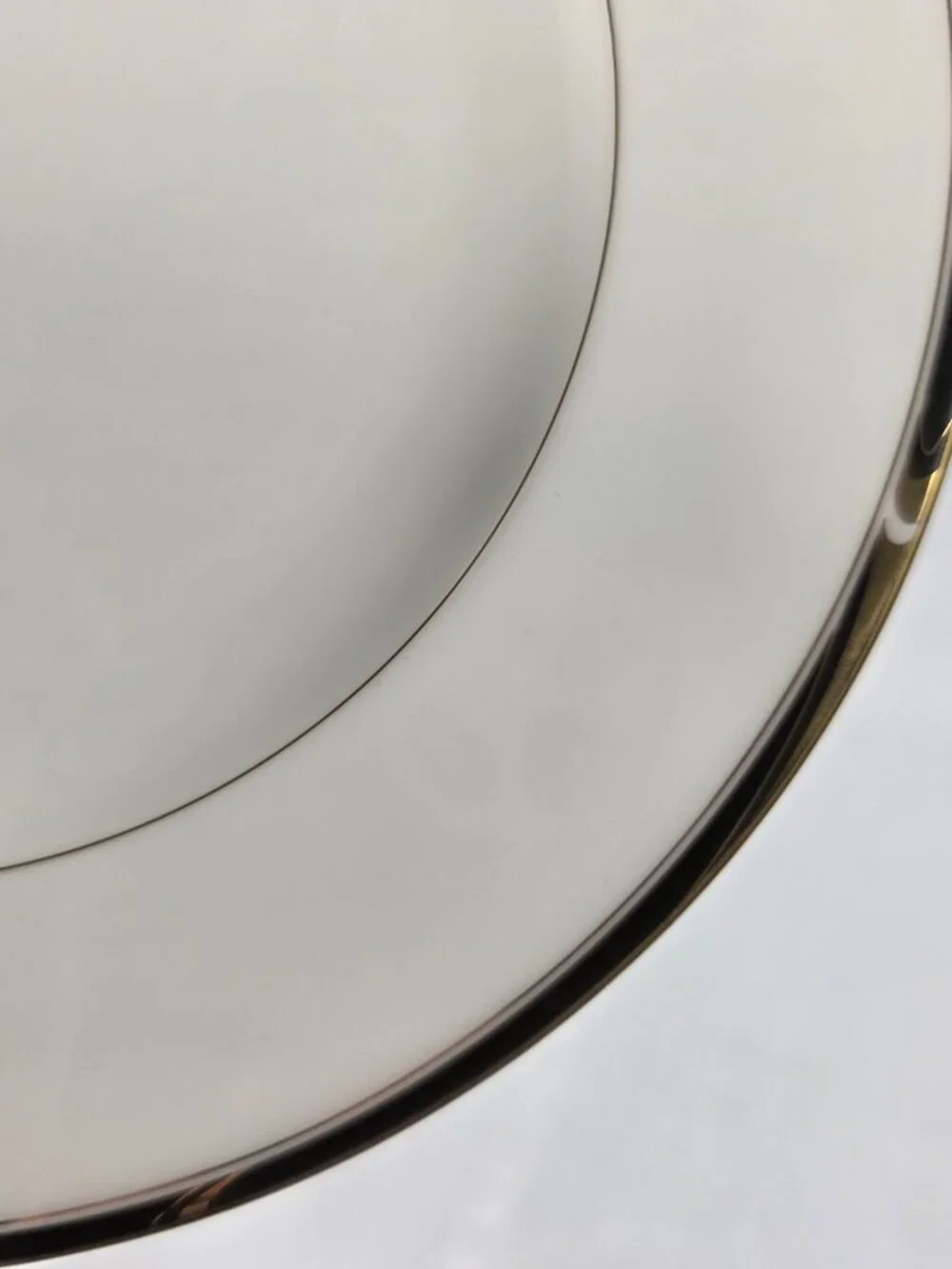 ONE Mikasa Academy Bone China Salad Plate White with Black & Gold Band NEW